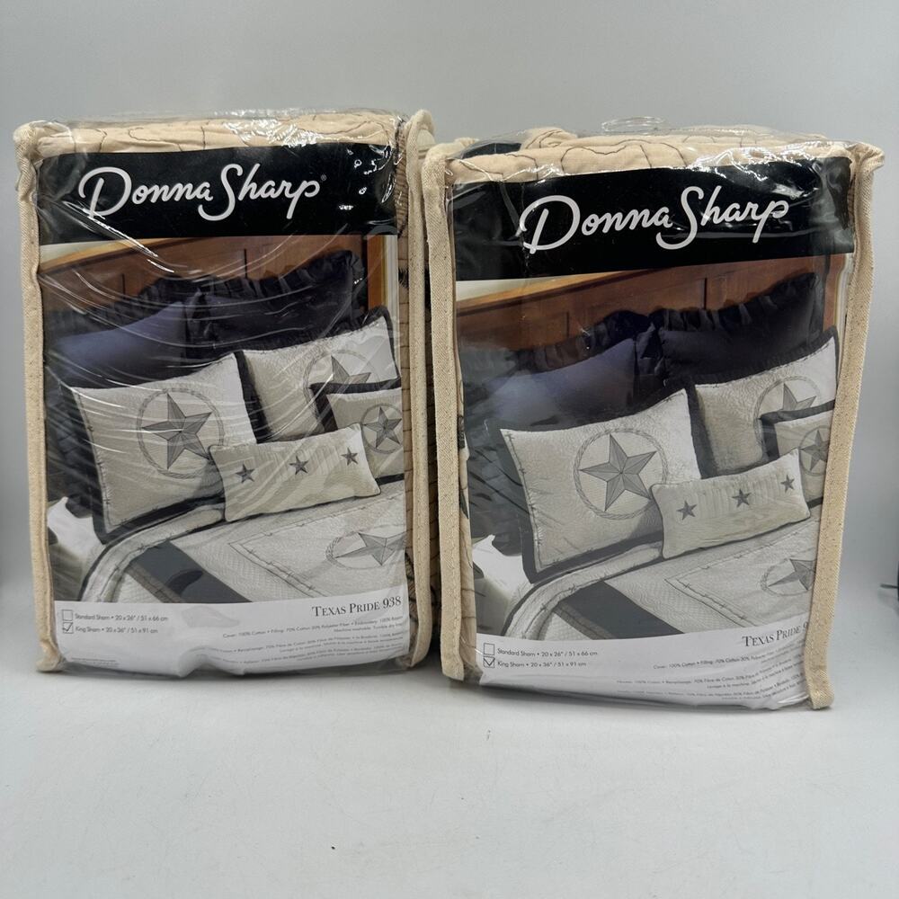 Donna Sharp Texas Pride 938 Lone Star Pillow Shams King Size NIP - 2